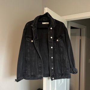 Topshop oversize black denim jacket